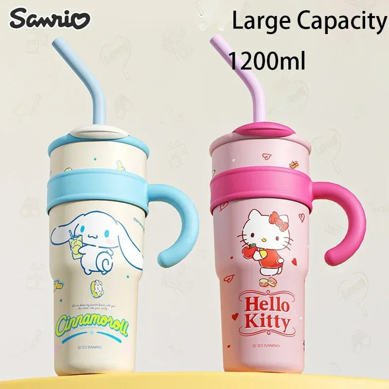 Bouteille Isotherme Kawaii avec Paille