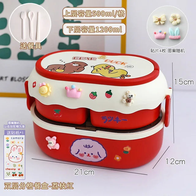 Lunch Box Kawaii à Compartiments – Enfants & École