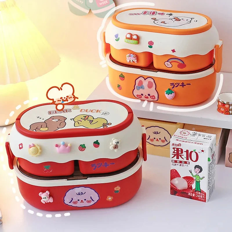 Lunch Box Kawaii à Compartiments – Enfants & École